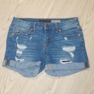 Aeropostale Midi Jean Shorts, Ripped Style, size 2